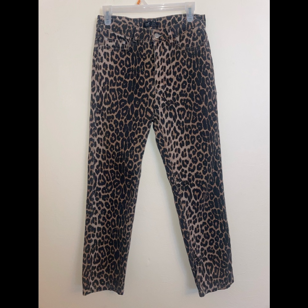 Zara TRF Collection Leopard Cheetah Print Jeans Size 04
